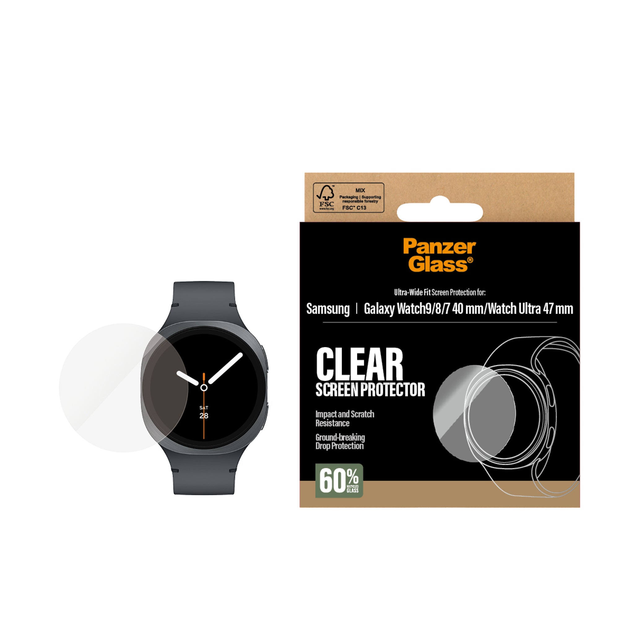 PanzerGlass® Displayschutz Samsung Galaxy Watch9 40mm | Watch8 40mm | Watch Ultra 47mm | Watch7 40mm